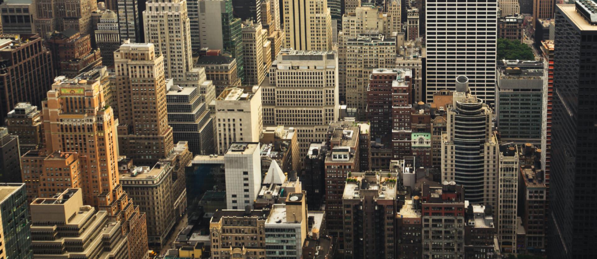 Skyline view of a bustling city